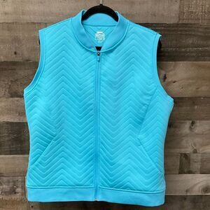 Slazenger golf missy tech quilted Vest Womens XL Light Blue lagoon gorpcore